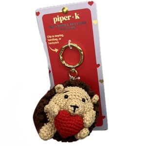 NWT ⚜️♥️⚜️ Piper K Charming Crochet Hedgehog Bag Charm Keychain